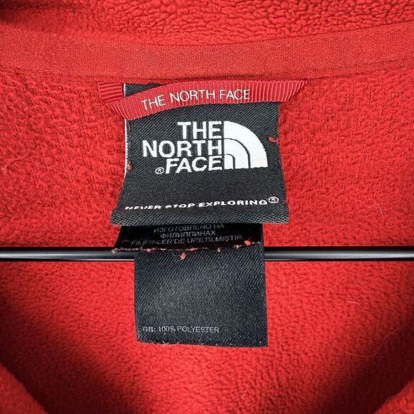 North Face Red 1/4 Zip Fleece Pullover Men’s Size Small - Picture 2 of 4